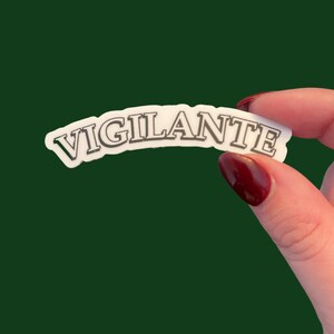 MINI STICKER | Vigilante | Simple Minimal Merch Taylor Eras Midnights | Water Proof Sticker for Laptop, Car, Water Bottle, E-reader