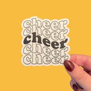 STICKER Cheer Cheerleading Cheerleader | Retro Cute Cheer Mom High School College Gift | 3 Inch Water Proof Sticker for Laptop, Water Bottle