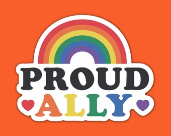 STICKER Gay Pride LGBTQ Sticker | Proud Ally Design | Water Proof | Pride Month Water Bottle Sticker | KaraBeeCo | PRIDE00025