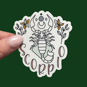 Scorpio Zodiac Sticker: Minimalist Astrology Star Sign, Waterproof