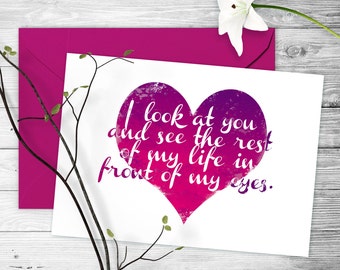 Digital download Valentines Day card. Digital card. Printable card. Romantic card. Digital love card. Printable art.Typography printable.