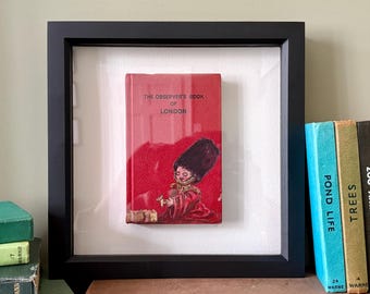 London Painting on Vintage Observer Book: Framed Original Art