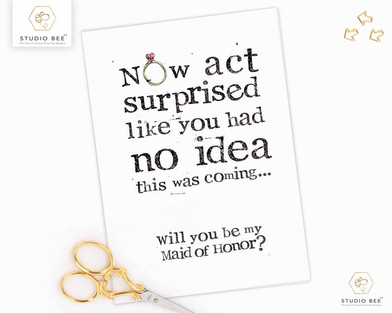 Maid of Honor proposal Card Printable card Instant Card | Etsy