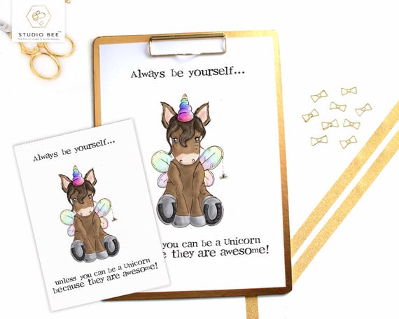 Printable Unicorn Set Digital Download Set Unicorn Card | Etsy