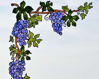 Light Blue, 4 inches x 3.3 inches GE-01 Grapes Garden Vineyard Fruit Winery Berry Vinyl Decal Sticker