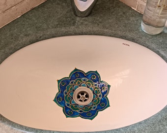 Mandala Abziehbild für Waschbecken, Deko für Waschbecken, Einzigartiges Waschbecken