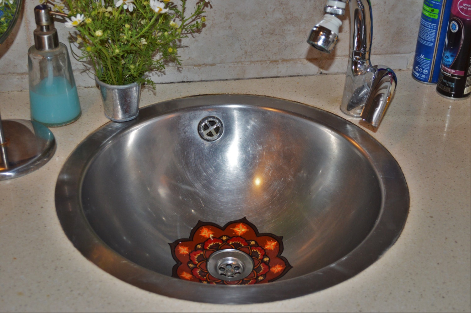 Sink Art Decal Bathroom Decor Sink Hand Painted Sticker Etsy