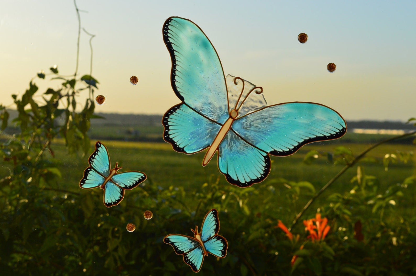 Butterfly Suncatcher Glass Decal Butterfly Stickers Window Etsy