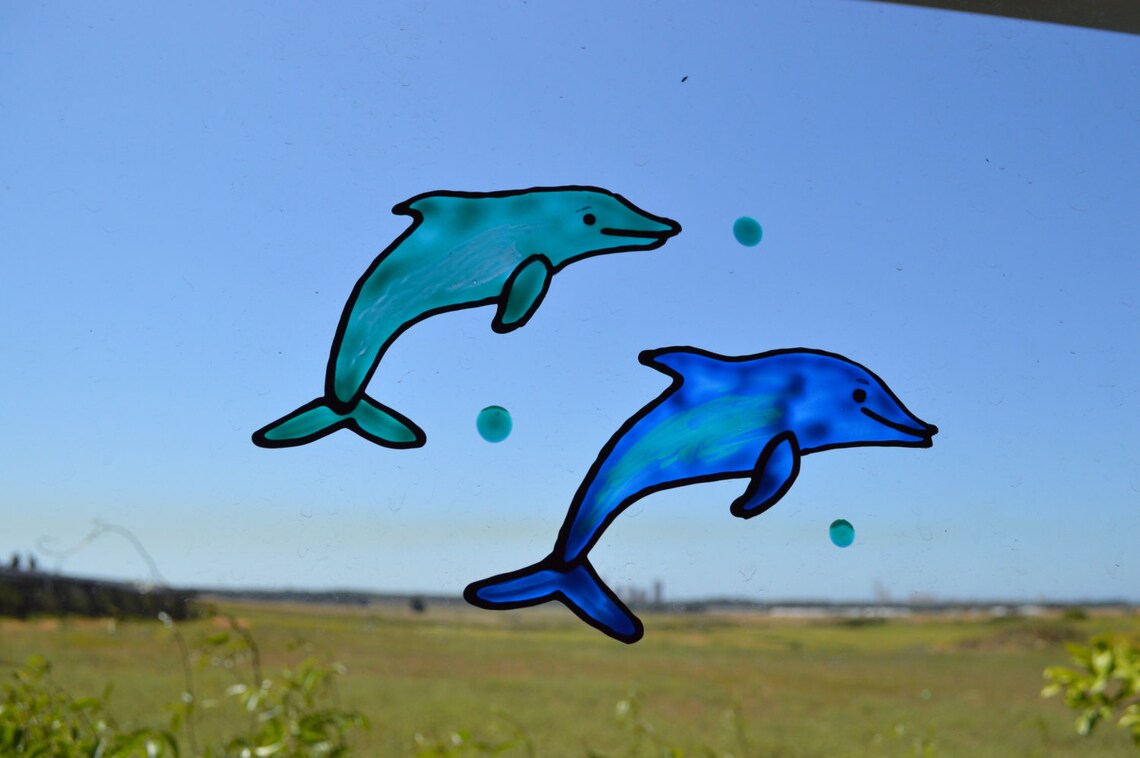 Delphin Kunst Delphin Aufkleber Badezimmer Kunst Fliesen | Etsy