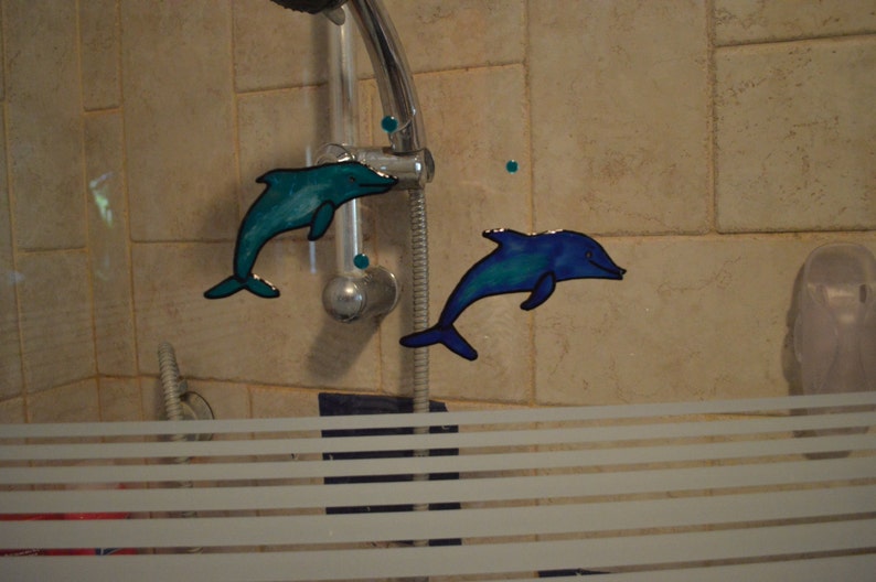 Dolphin Art Dolphin Decal Bathroom Art Tile Stickers Fish Etsy