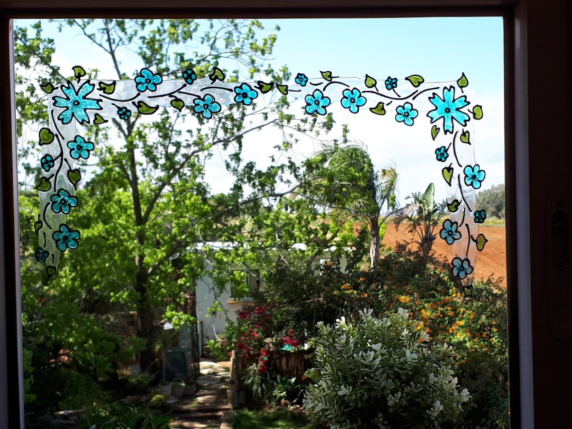 Flower corners for mirror or window flower decals minimalist Etsy