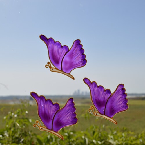 Butterfly Suncatcher Glass Decal Butterfly Stickers Window Etsy