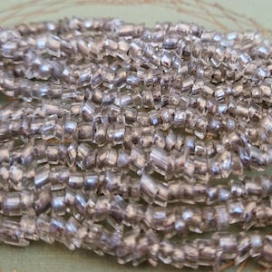 Vintage Silvery Glass Bead Multi-Strand Necklace: 1920s Deco Style