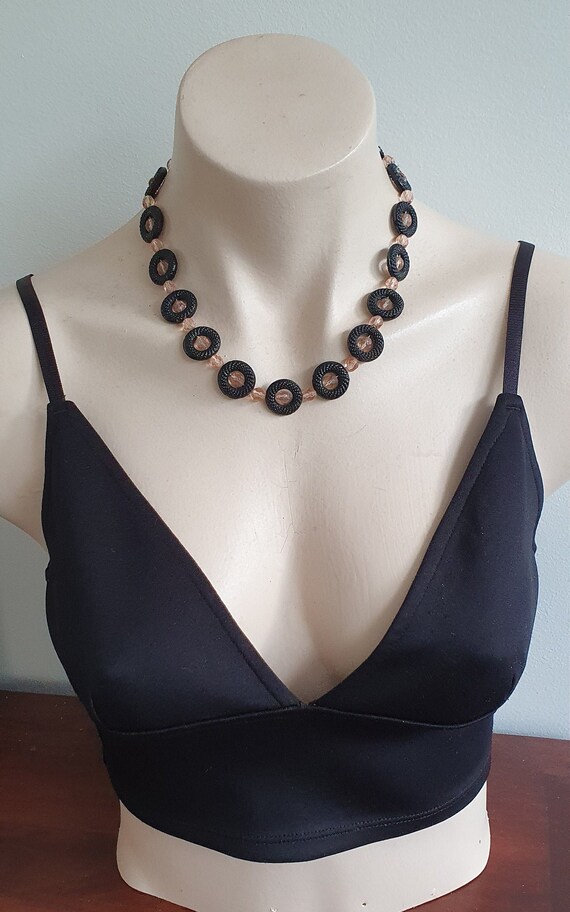 Vintage Czech Glass Necklace, Unusual Deco Czech G