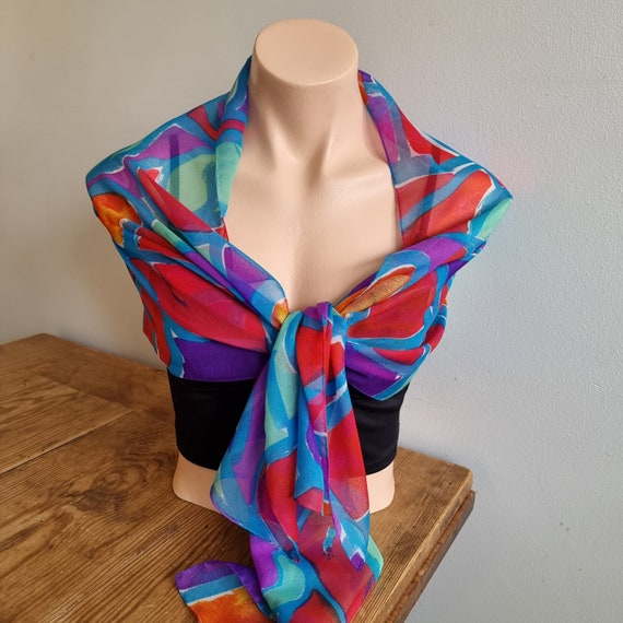 Vintage 80s 90s Picasso Scarf, Long Picasso Scarf… - image 10