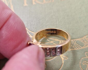 ヴィンテージ デコ フェイク ルビー リング - 18K HGE ゴールド メッキ