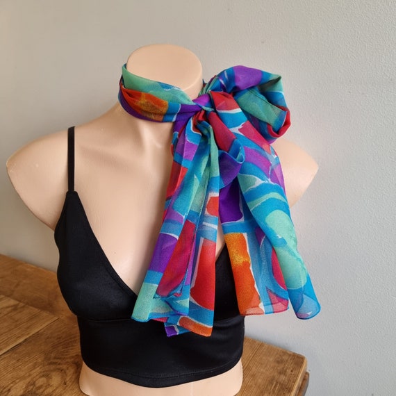Vintage 80s 90s Picasso Scarf, Long Picasso Scarf… - image 9
