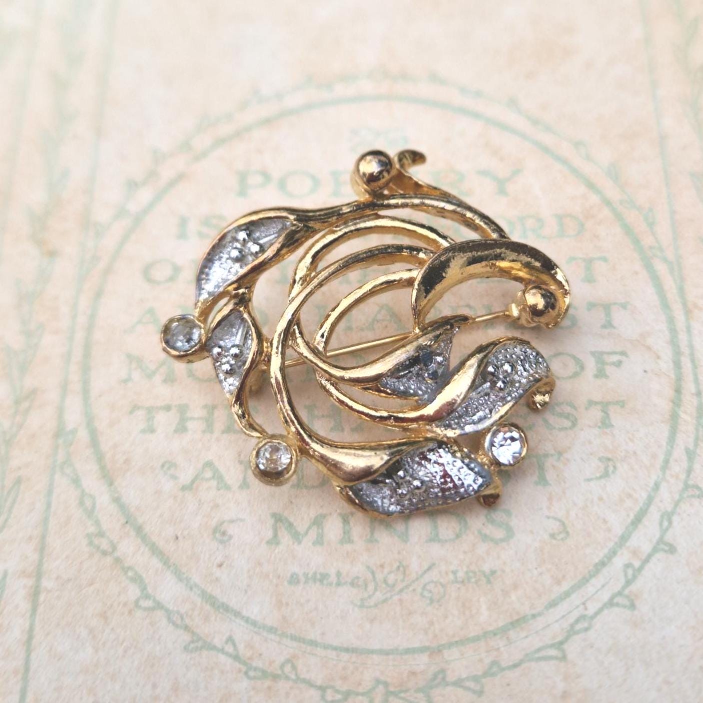 Broche Vintage Movitex Années 70 - état Excellent, Couleur Dorée, Bijou Rétro