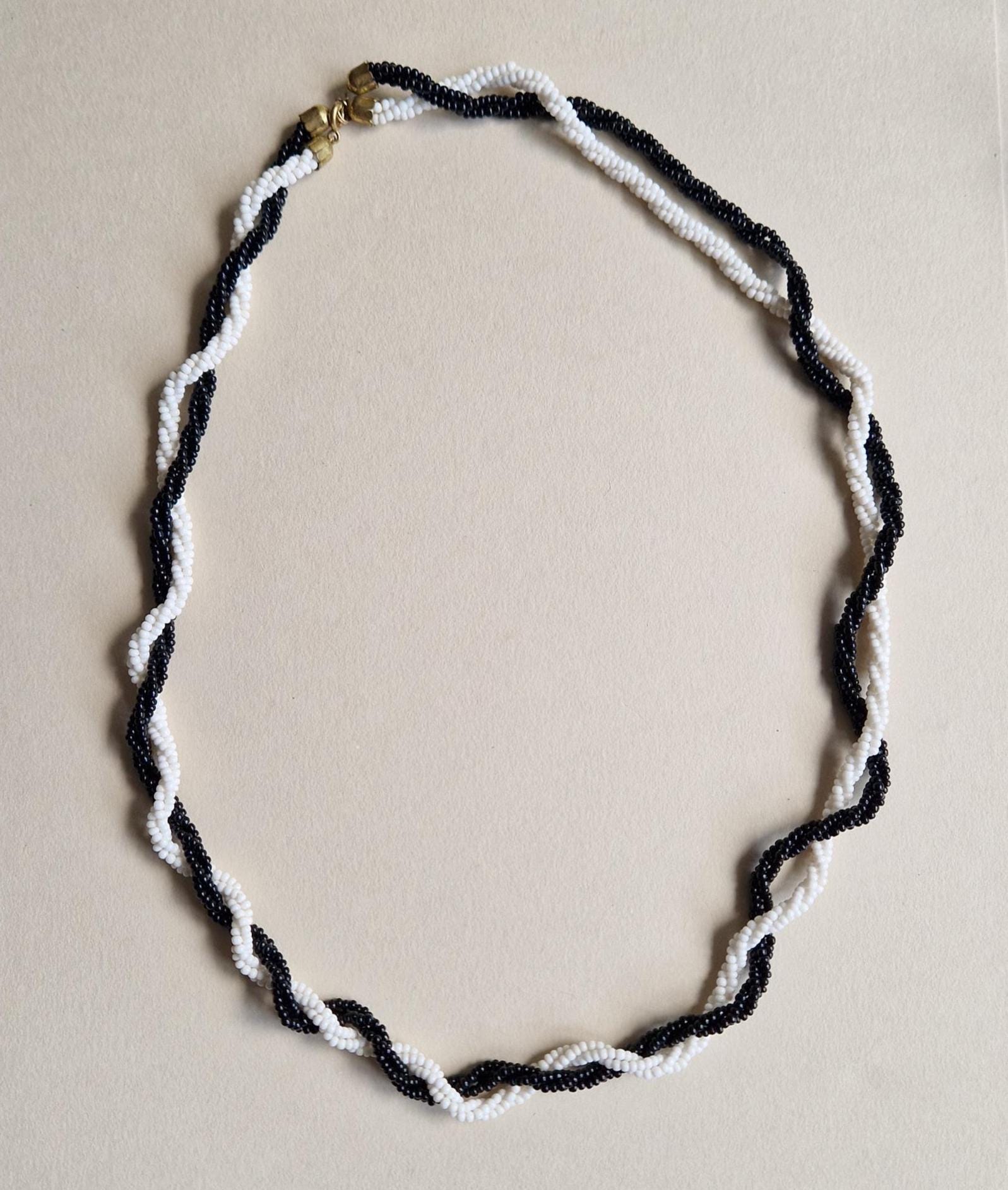 80-90's Vintage Italy Torsade Necklace 1980's Italian Bead Necklaces -