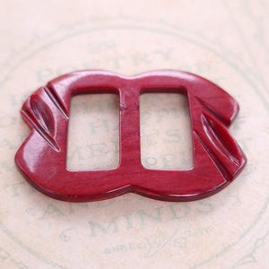 Vintage Art Deco Belt Buckle: Maroon Slider Dress Accessory