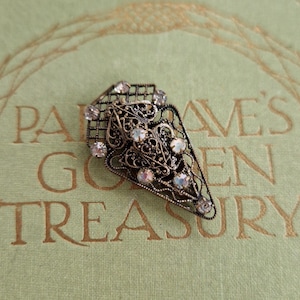 Vintage Art Deco Sparkly Diamante Single Dress Clip, Dress Clip, Art Deco Dress Clip