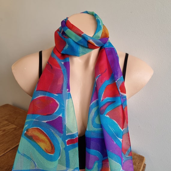 Vintage 80s 90s Picasso Scarf, Long Picasso Scarf… - image 8