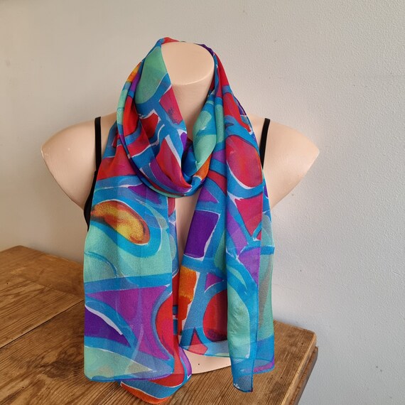 Vintage 80s 90s Picasso Scarf, Long Picasso Scarf… - image 7