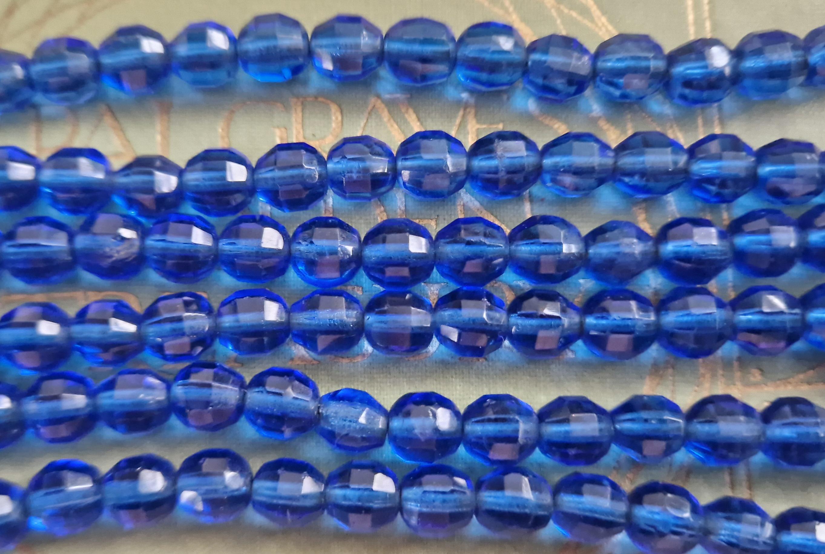 Collier Long Sautoir Femme Perles De Verre Bleu Pétrole - Style Rétro Fantaisie - 120-130 Cm