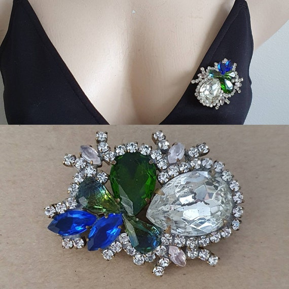 Vintage BIJOUX M.G Brooch, BIJOUX M.G Designer Czech … - Gem