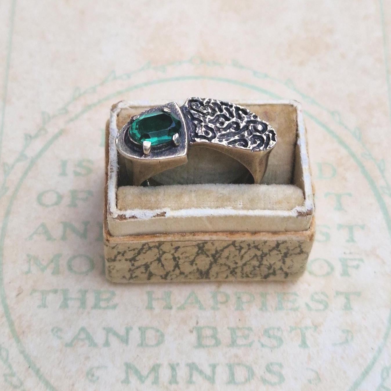 Bague Vintage En Argent 925 Serti Cousu - Neuf Sans Emballage