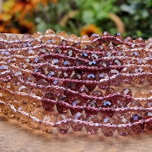 Vintage Pink Crystal Flapper Necklace: Long Beaded Deco Style