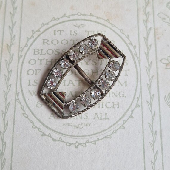 Antique Art Deco Silver Tone Rhinestone Rectangular Belt Buckle Art Deco Rhinestone Belt Buckle - 3247 - Etsy main image 3