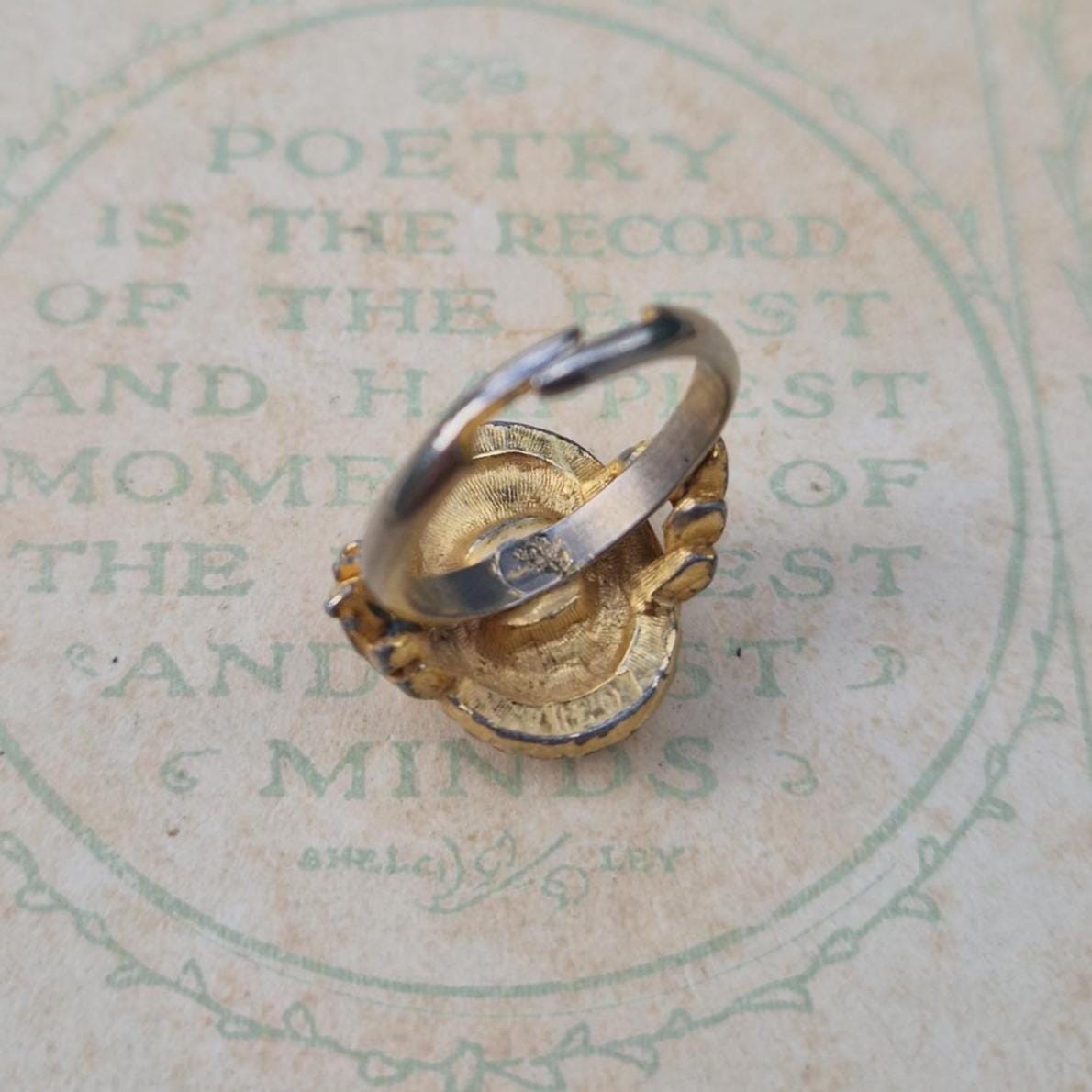 Bague fantaisie rétro vintage ancienne taille 57 bijou original