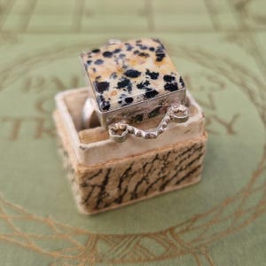 Vintage Dalmatian Jasper Ring : Chunky Oval Stone Statement Ring – Boho Artisan Jewellery – The Gooseberry Tree