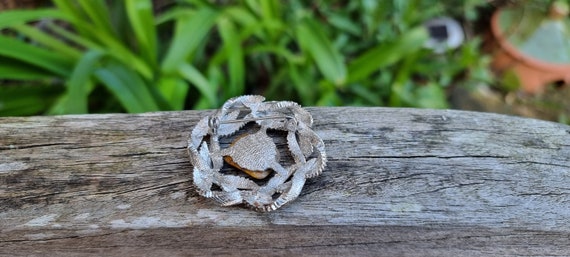 Vintage 50s 60s 70s Wreath Celtic Style Brooch, S… - image 4