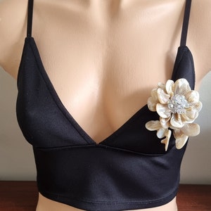 Vintage handgemaakte oversized broche | Bloemspeld schelpencluster | Strand bloementhema bloemboeket statement broche