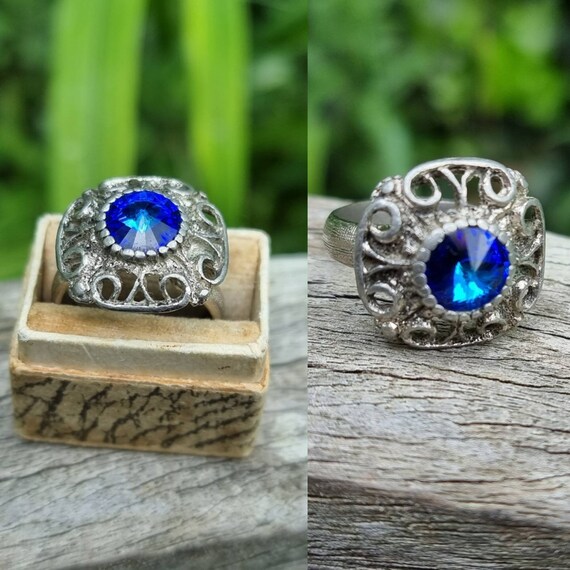 Blue crystal ring deals