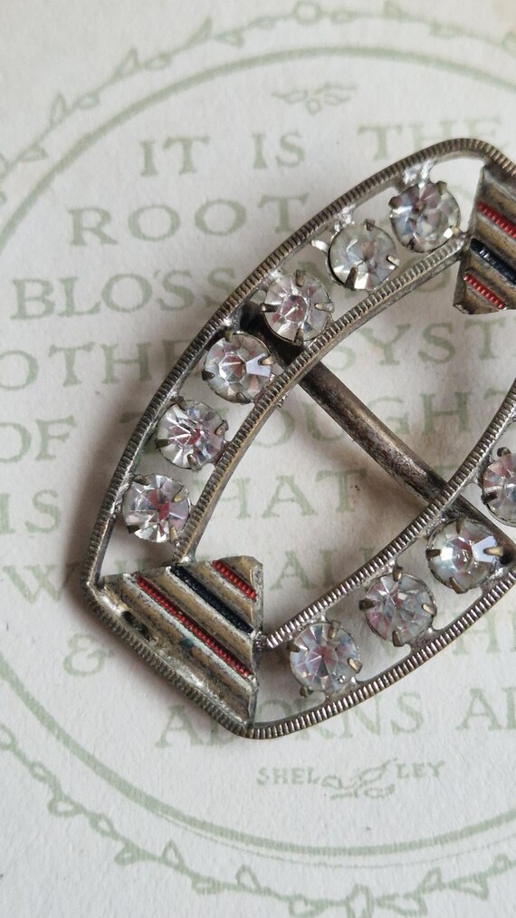 Antique Art Deco Silver Tone Rhinestone Rectangular Belt Buckle Similar Items to Vintage Custom Made Art Deco Gold Diamond  main image 3