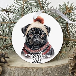Black pug 2025 christmas sweater
