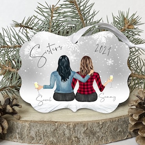 Sisters 2022, Sisters Personalized Ornament, Sister Ornament, Tree Ornament, Customizable Ornament,