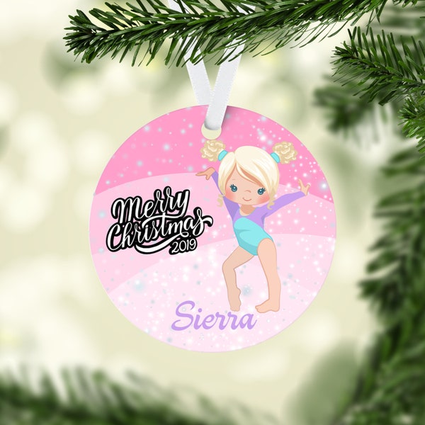 Girl's Gymnastics Christmas Ornament, Kids Ornaments, Christmas Tree Ornament, Cute Kids, Girl's Personalized Ornament, Gymnastics