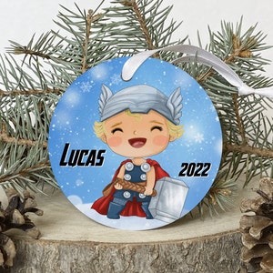 Kid&#39;s Ornament, Superhero Character Christmas Ornament, Personalized Ornaments for Kids