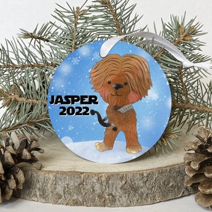 Kid&#39;s Space Wars Ornament, Chewbaca ornament, Christmas Ornament, Personalized Ornaments for Kids