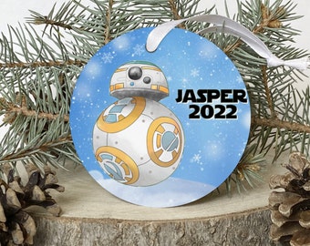 Kid's Space Wars Ornament, BB8 ornament, Christmas Ornament, Personalized Ornaments for Kids