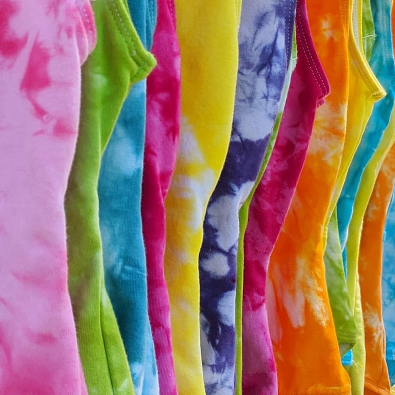 Girls Small 4-6 Leotard for Dance or Gymnastics Cross Back Style Tank PINK Tie-Dye Bodysuit