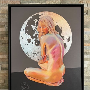 Sexy Pinup Art, Naked Woman Painting Canvas Print, Sexy Wall Art, Bedroom Art, Sensual Photo Wall Decor, Sexy Art Print, Sexy Canvas