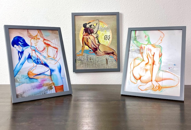 裸の女性の絵画キャンバスプリント、エロティック、セクシーな壁アート、寝室、ピンナップアート 画像 3
