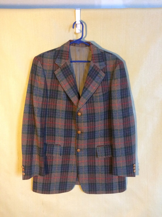 Vintage wool plaid sport coat