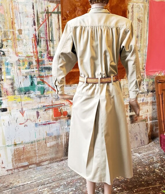 Vintage Khaki Full Midi Skirt Long Sleeve Shirt D… - image 3