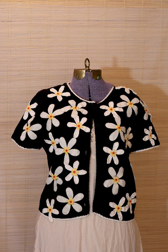 Vintage Cotton Short Sleeve Cardigan - image 1